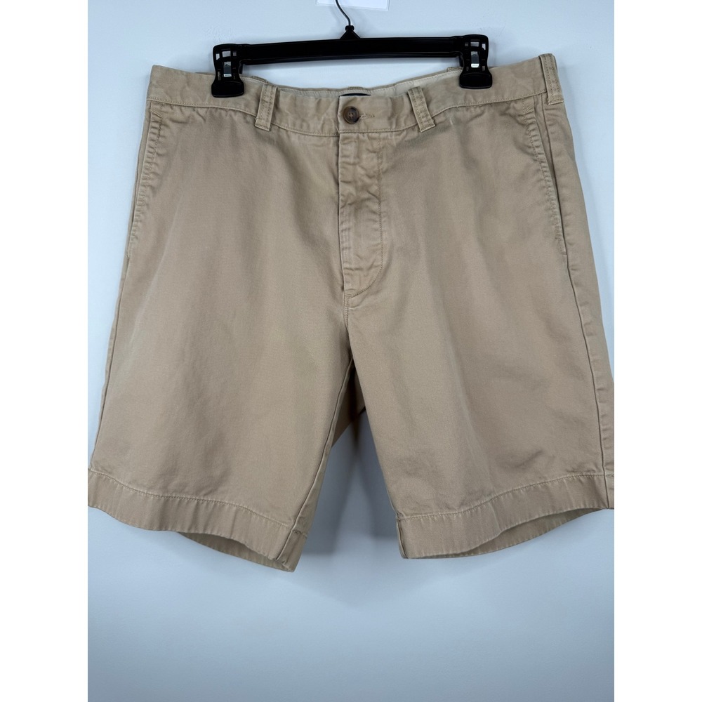 J.Crew Gramercy Flat Front Chino Shorts Mens Size 35 Khaki Tan Cotton